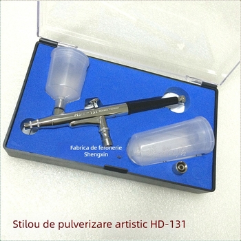 HD-131 Aerograf de artă cu duză 0,3 mm, acțiune dublă, reglaj extern, spray pentru fard de obraz