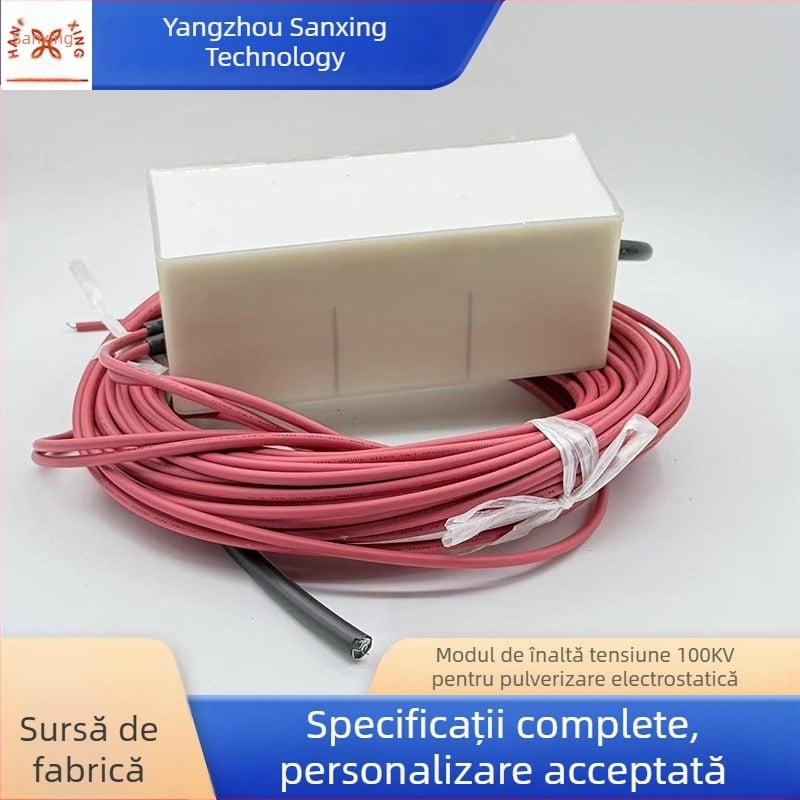 Sistem electrostatic de vopsire 100 kV, modul de amplificare a tensiunii, pistol pneumatic de pulverizare și accesorii pentru acoperiri