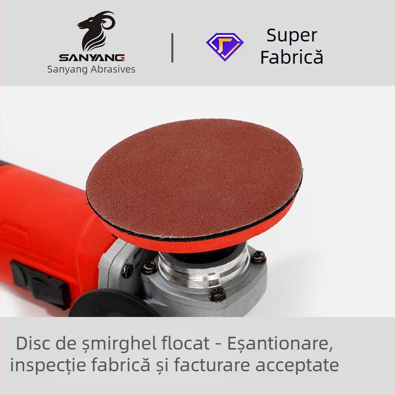 Disc abraziv cu catifea, autoadeziv pentru polizare, pentru polizor unghiular, bază din plastic