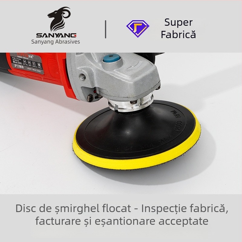 Disc abraziv cu catifea, autoadeziv pentru polizare, pentru polizor unghiular, bază din plastic