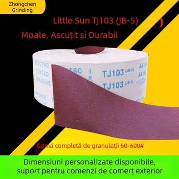 TJ103 Rolă de șmirghel din țesătură moale, de mână – abraziv din corind brun, pentru lemn, mobilier și metal