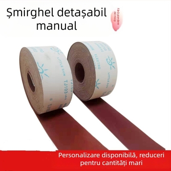TJ103 Rolă de șmirghel din țesătură moale, de mână – abraziv din corind brun, pentru lemn, mobilier și metal