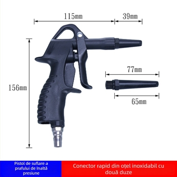 Pistol pneumatic de înaltă presiune pentru suflare praf, curățare auto cu aer și pulverizare cu apă, duză prelungită