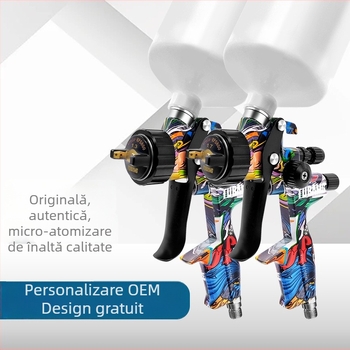5800 Set pistolă de vopsire auto, duză 1.3/1.7 mm, model cu desen animat, pentru vopsele pe bază de ulei și apă