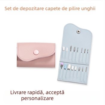 Geantă de depozitare pentru capete de pilire pentru unghii din piele groasă
