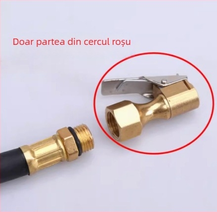 Accesorii pentru manometru de pneuri auto: manometru pentru aer, țeavă de umflare, pistol de aer, furtun de înaltă presiune îngroșat