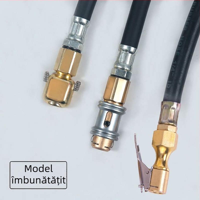 Accesorii pentru manometru de pneuri auto: manometru pentru aer, țeavă de umflare, pistol de aer, furtun de înaltă presiune îngroșat