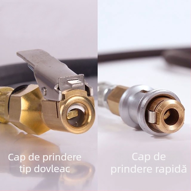 Accesorii pentru manometru de pneuri auto: manometru pentru aer, țeavă de umflare, pistol de aer, furtun de înaltă presiune îngroșat