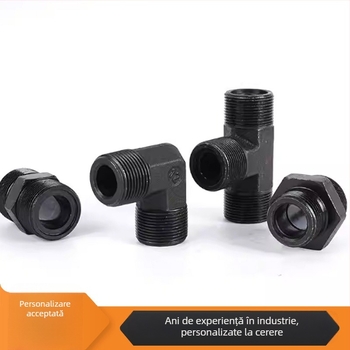 Reducător pentru conducte cu filet conic, standard britanic, oțel carbon, corp hidraulic cu flux drept, dimensiuni metrice