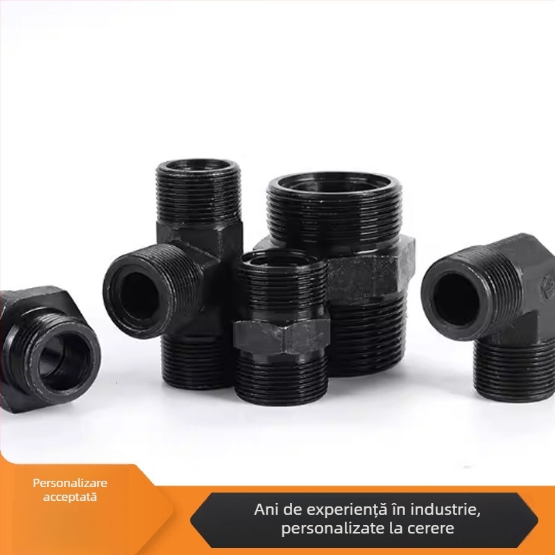 Reducător pentru conducte cu filet conic, standard britanic, oțel carbon, corp hidraulic cu flux drept, dimensiuni metrice