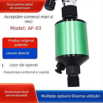 Filtru pentru pistol de pulverizare cu aer: separare ulei‑apă și filtrare a aerului, mic grilaj de apă și grilaj la capătul pistolului
