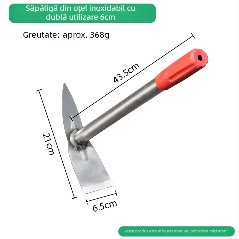 Lopată de grădină din oțel inoxidabil — unealtă multifuncțională pentru plantarea legumelor și a florilor, cap sudat integrat, topor pentru săpat bambus, lopățică pentru copii