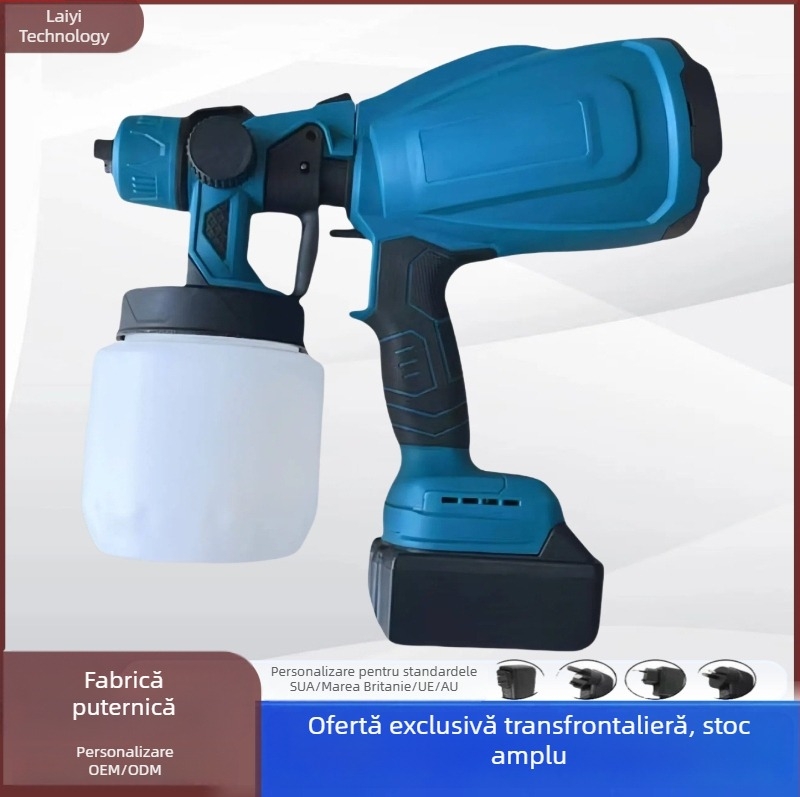 Pulverizator electric de vopsea cu baterie Li-ion – pistol de vopsire latex pentru uz casnic