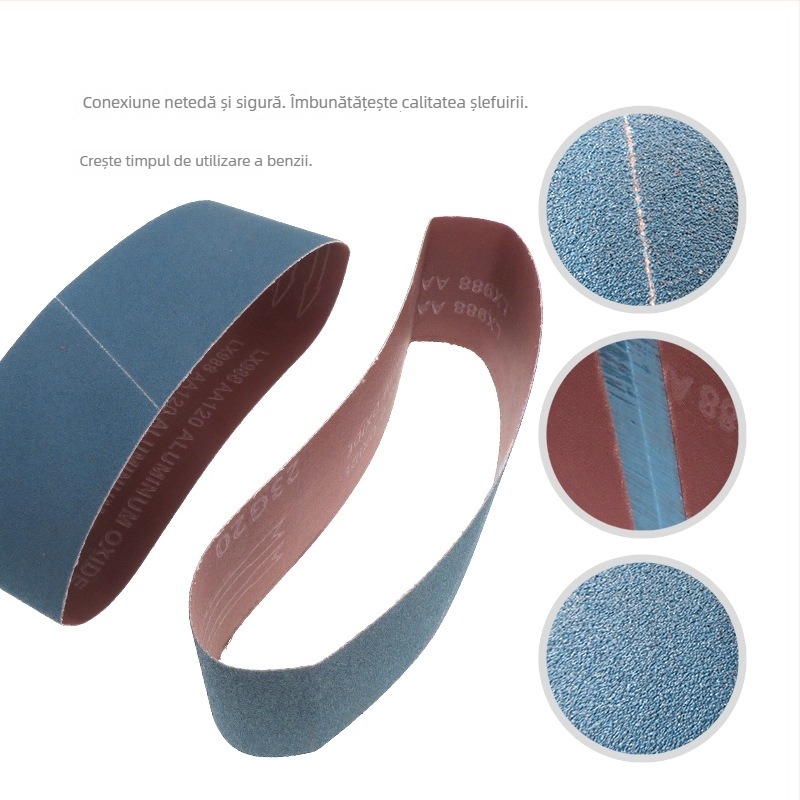 LX988 bandă abrazivă, 533 × 75 mm, granulație 40–120, bandă plată pentru prelucrarea lemnului, șlefuire a metalelor, îndepărtarea bavurilor din oțel inoxidabil