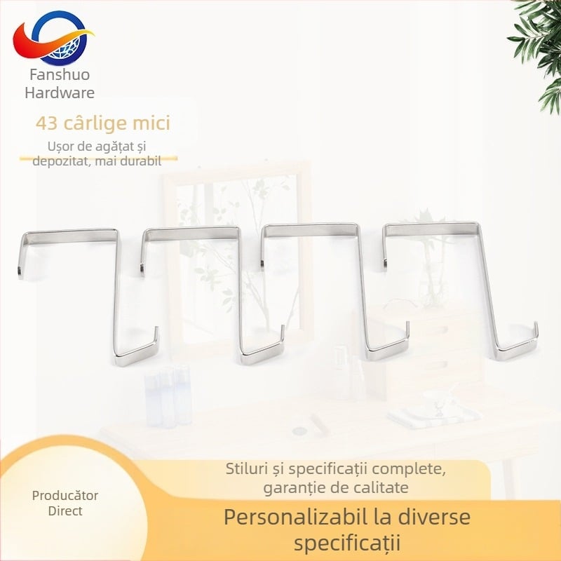 Cârlig metalic plat pentru ușă, pentru depozitarea pungilor, design minimalist