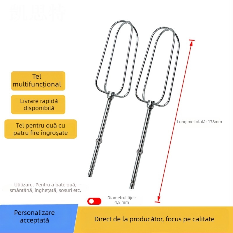 Tel manual pentru ouă cu brațe din patru fire – pentru bătut albușuri și cremă, ustensilă de bucătărie pentru coacere casnică