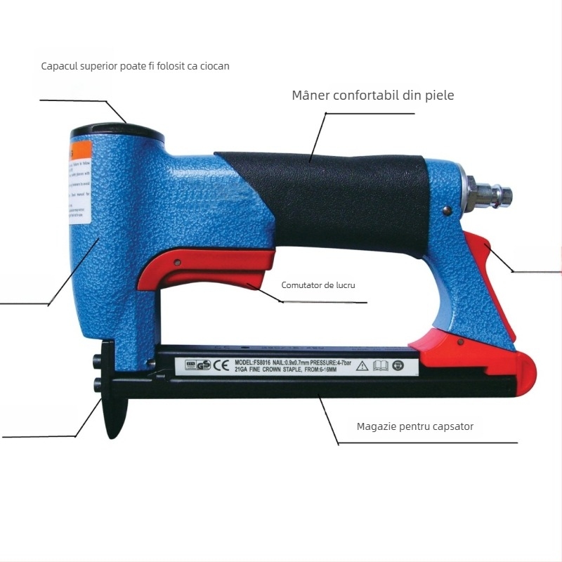 BeA 8016 pistol de cuie industrial pentru mobilier, potrivit pentru canapele și scaune auto, intervalul de cuie 4-16 mm, durată lungă de viață