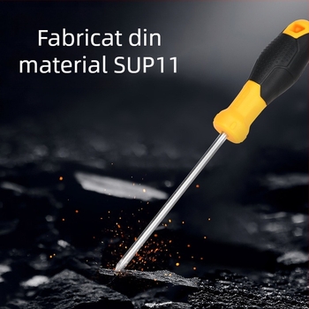 Set de șurubelnițe de calitate industrială, cu capete Phillips și drept, magnetice, din oțel Cr-V