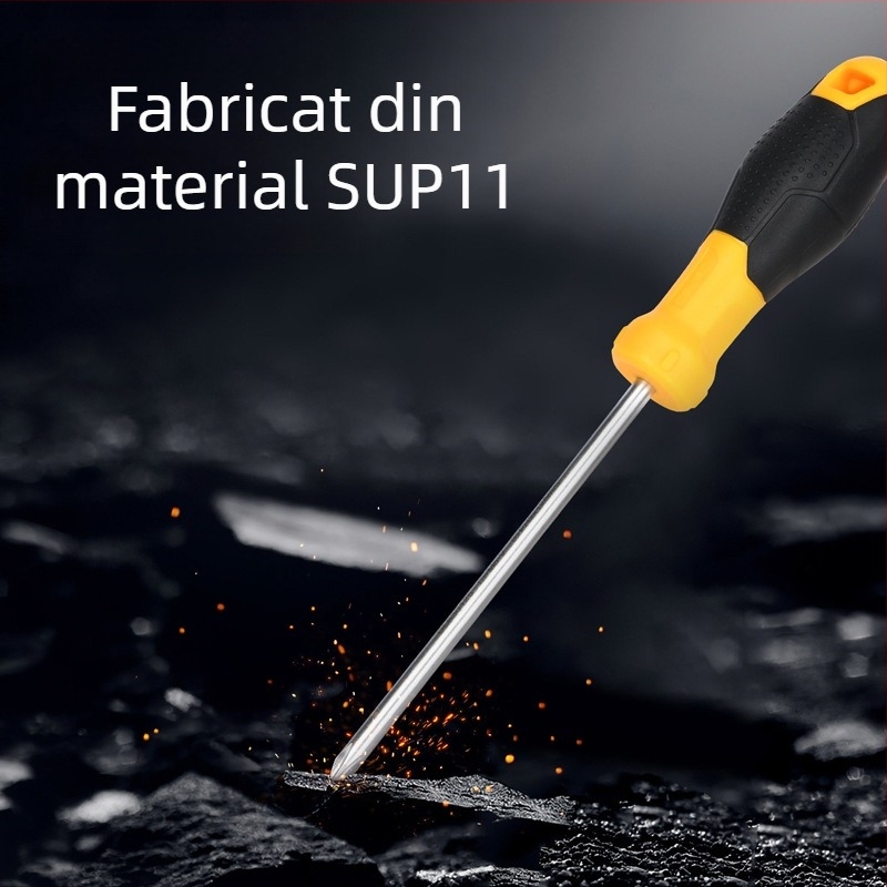 Set de șurubelnițe de calitate industrială, cu capete Phillips și drept, magnetice, din oțel Cr-V