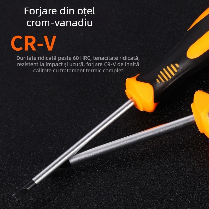Regg șurubelniță izolată cu magneți, cu capete multiple: stea, floare de prune, formă de orez, capete Y, capete U și capete triunghiulare; PH0; 1–8 mm; vârf triunghiular plat 2.0; 30 bucăți în cutie
