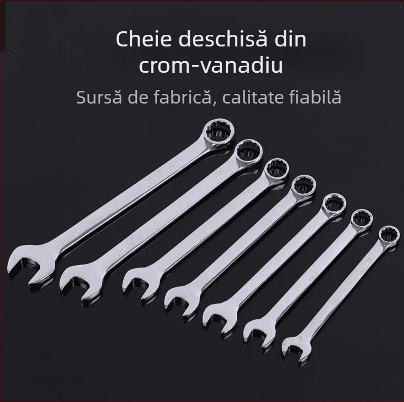 Set Plum Blossom chei și capete, 22 piese, crom-vanadiu, finisaj oglindă, dimensiuni metrice, reparații auto