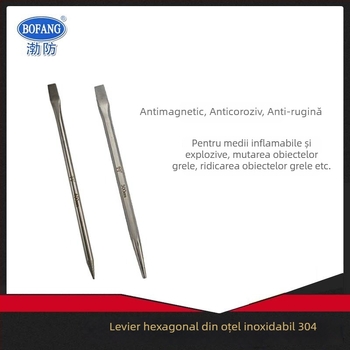 Bofang 5066 anti-magnetic din oțel inoxidabil 304, crowbar hexagonal ascuțit, un capăt ascuțit, alt capăt plat