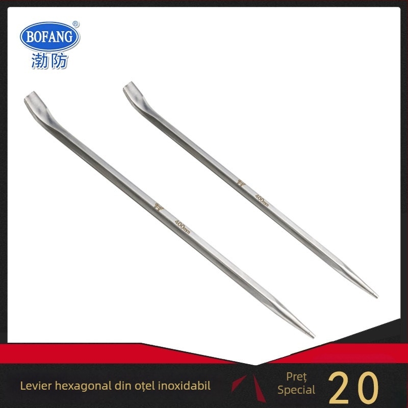 Bofang 5066 anti-magnetic din oțel inoxidabil 304, crowbar hexagonal ascuțit, un capăt ascuțit, alt capăt plat