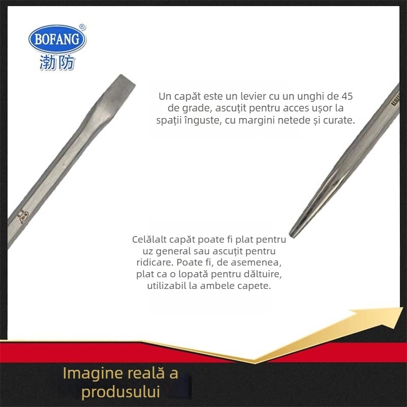 Bofang 5066 anti-magnetic din oțel inoxidabil 304, crowbar hexagonal ascuțit, un capăt ascuțit, alt capăt plat