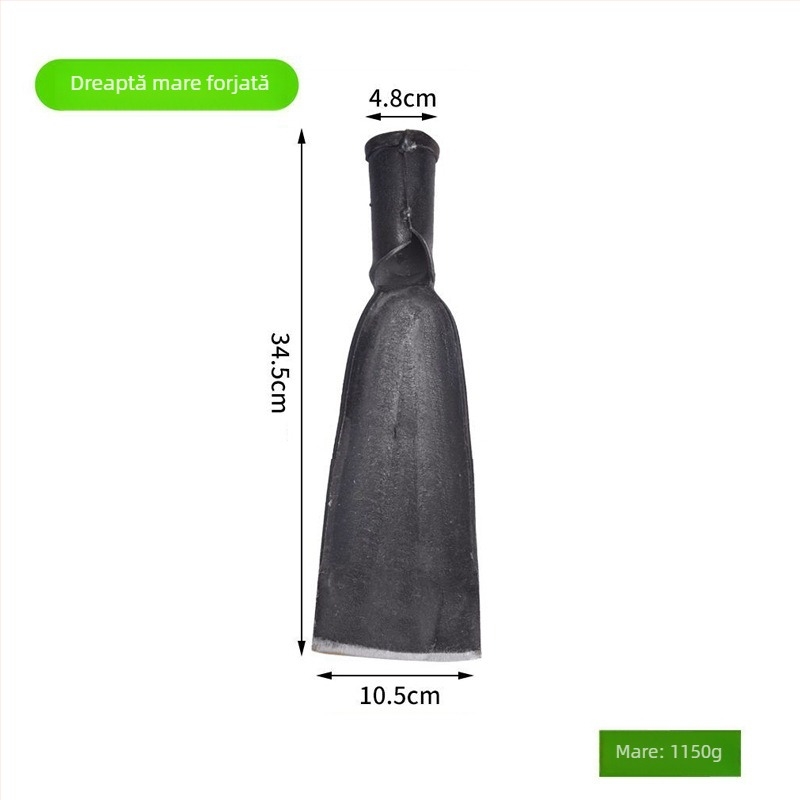Lopată agricolă forjată manual, cu capul întărit, pentru săparea rădăcinilor de copac, săparea groapilor, stil Luoyang, unealtă pentru găuri la stâlpi și săpare bambusului