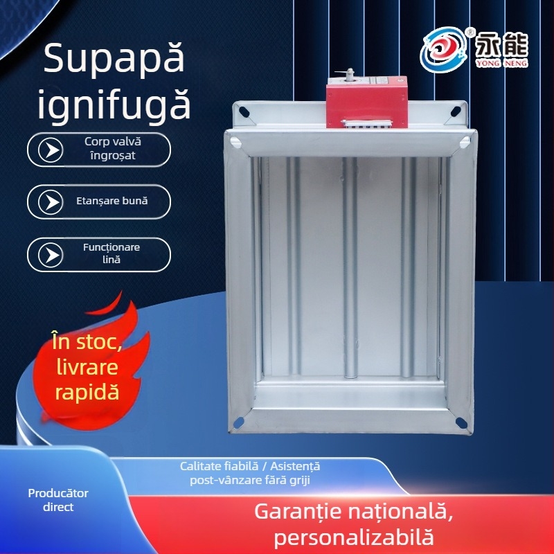 Vană electrică anti-explozie pentru incendii, reglabilă pătrat/rotund, 280°, din oțel inoxidabil