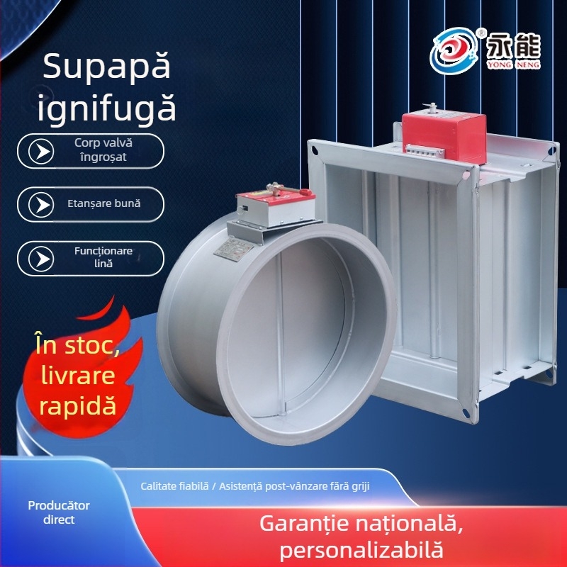 Vană electrică anti-explozie pentru incendii, reglabilă pătrat/rotund, 280°, din oțel inoxidabil