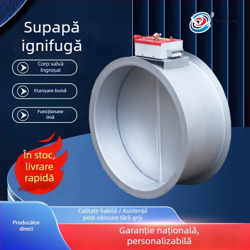 Vană electrică anti-explozie pentru incendii, reglabilă pătrat/rotund, 280°, din oțel inoxidabil