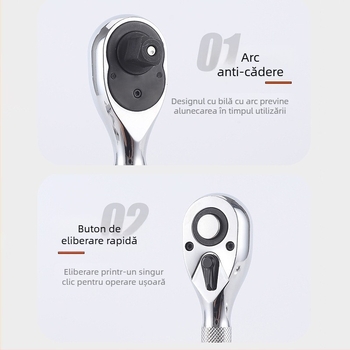 Cheie cu eliberare rapidă pentru spații înguste, cheie mini cu două capete, cheie cu prindere de 1/4 inch