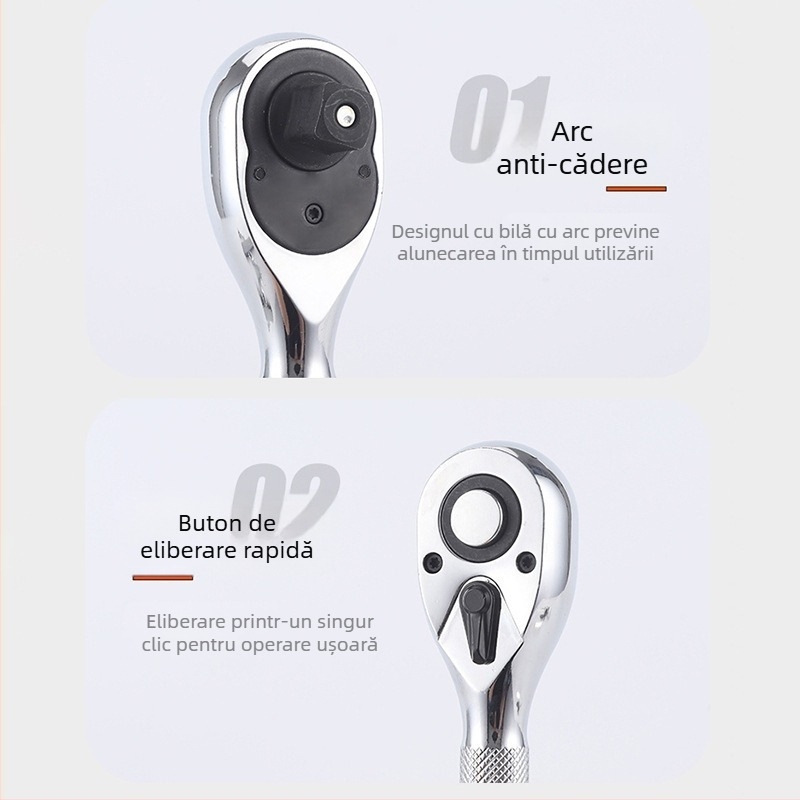 Cheie cu eliberare rapidă pentru spații înguste, cheie mini cu două capete, cheie cu prindere de 1/4 inch