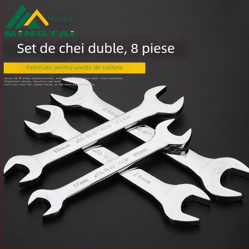 Unelte Mingtai din oțel, chei cu capete duble, deschidere dublă, placă fork, set de 8 bucăți, set de 10 bucăți