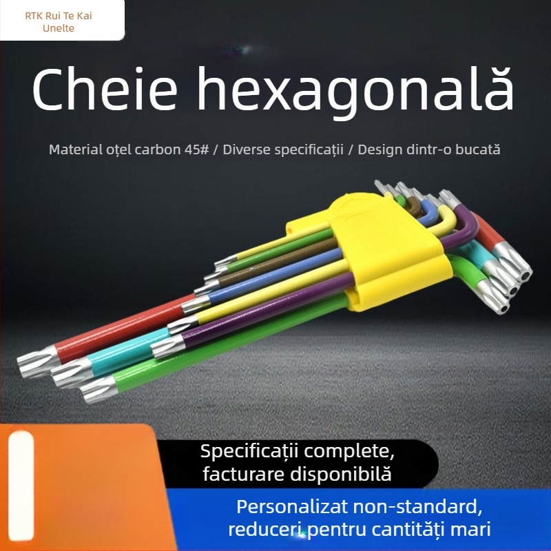 Set portabil de 8 bucăți: chei Torx și hexagonale pliabile