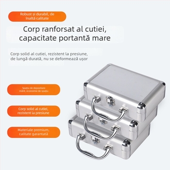 Cutie de unelte din aliaj de aluminiu, cu încuietoare, multifuncțională, capacitate mare