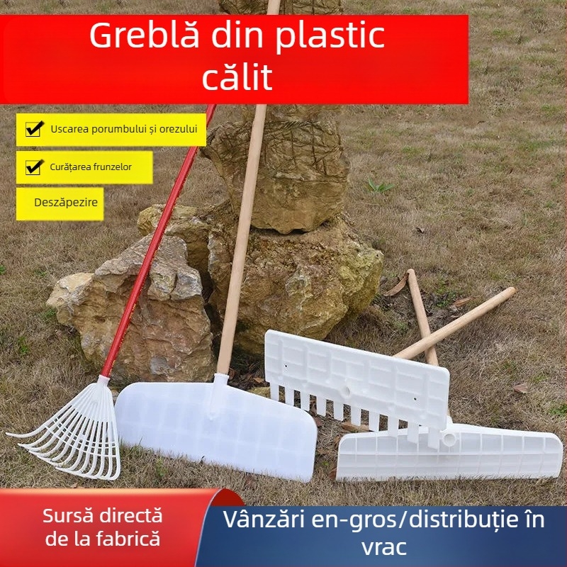 Greblă plastică cu 7 dinți pentru agricultură: iarbă, uscare a cerealelor, frunze