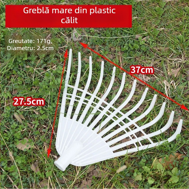 Greblă plastică cu 7 dinți pentru agricultură: iarbă, uscare a cerealelor, frunze