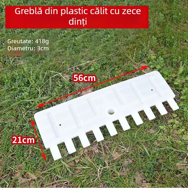 Greblă plastică cu 7 dinți pentru agricultură: iarbă, uscare a cerealelor, frunze
