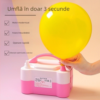 Pompa electrică de umflat baloane, umflător automat portabil cu două duze