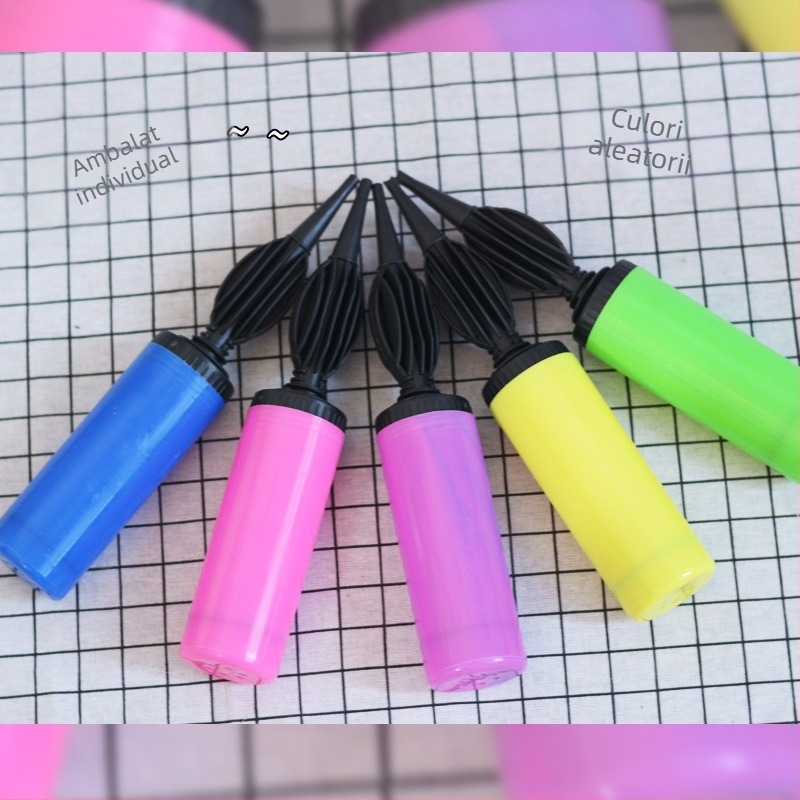 Pompa manuală pentru baloane din plastic, cu duză înclinată, mini pompă de aer portabil