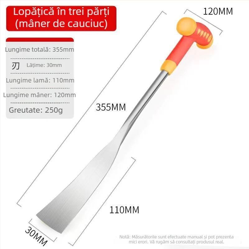 Lopată mică din fier pentru grădinărit casnic — plantarea florilor și legumelor, îndepărtarea buruienilor, săparea solului, utilizare în exterior, lopată pentru usturoi.