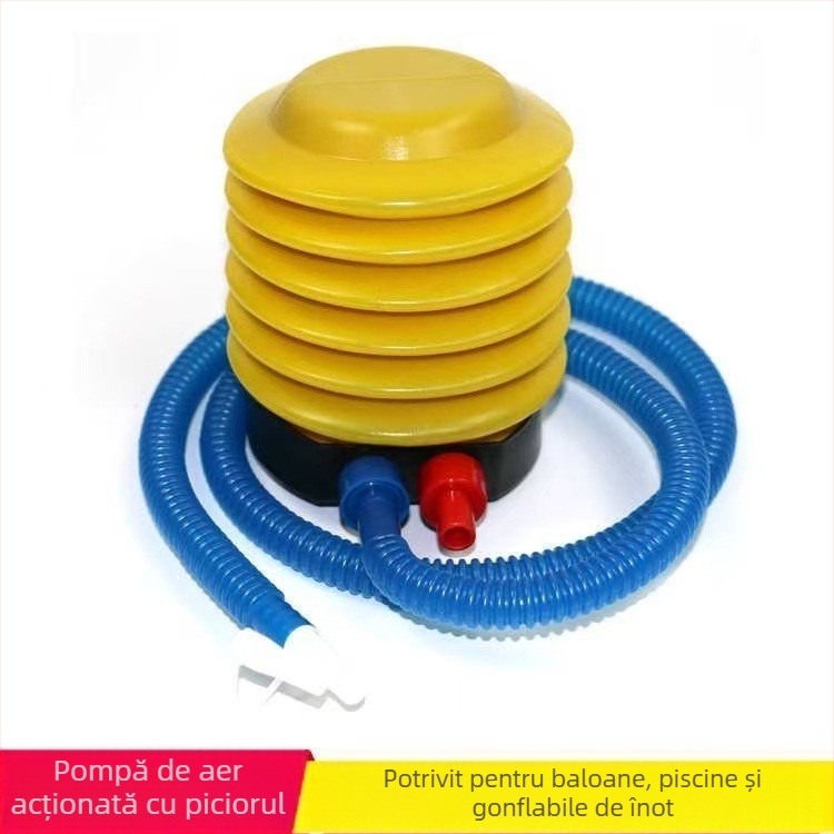 Pompă manuală cu pedală pentru baloane, inele de înot, cal gonflabil și minge de yoga