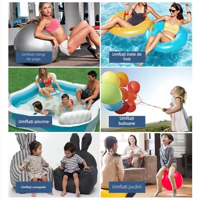 Adaptor universal pentru pompă de aer cu duză și pompă cu pedală, pentru piscine, inele gonflabile și ponei gonflabili