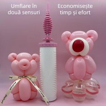 Pompă manuală pentru baloane, duză lungă – pompă de aer mare, cu acțiune dublă