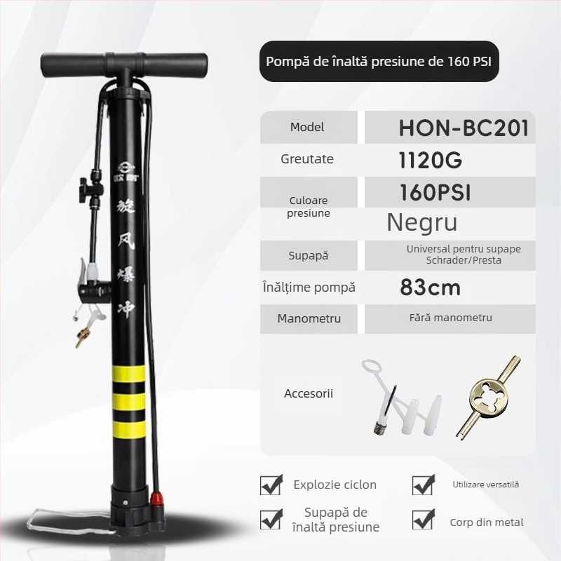 Onai pompă manuală din aluminiu pentru vehicule electrice, 160 psi, 830 mm lungime