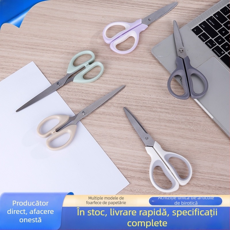 Foarfece de birou din oțel inoxidabil, pentru uz acasă, la școală și în proiecte de hobby; tăierea firelor și a hârtiei.