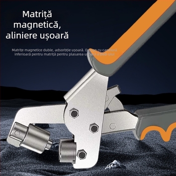 Clește multifuncțional pentru perforarea găurilor și montarea ochiurilor pentru curele, piele, hârtie și metal