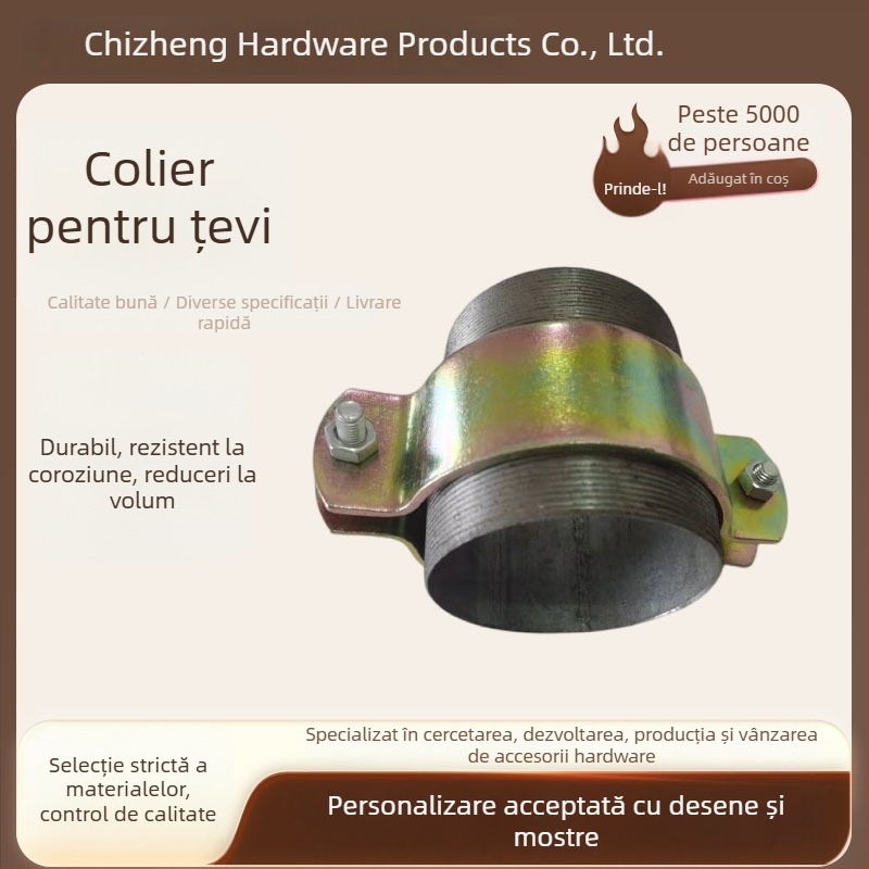 Clema semicirculară din oțel, îngroșată, pentru țevi pătrate